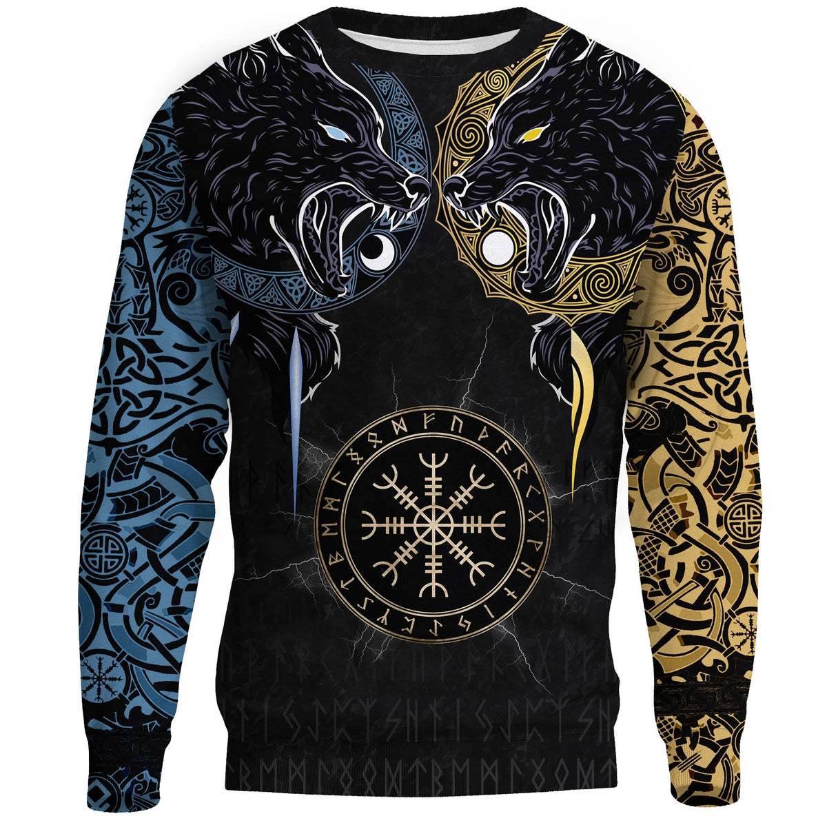 Viking Sweatshirt - Hati and Skoll Tattoo RLT12 - Wonder Print Shop