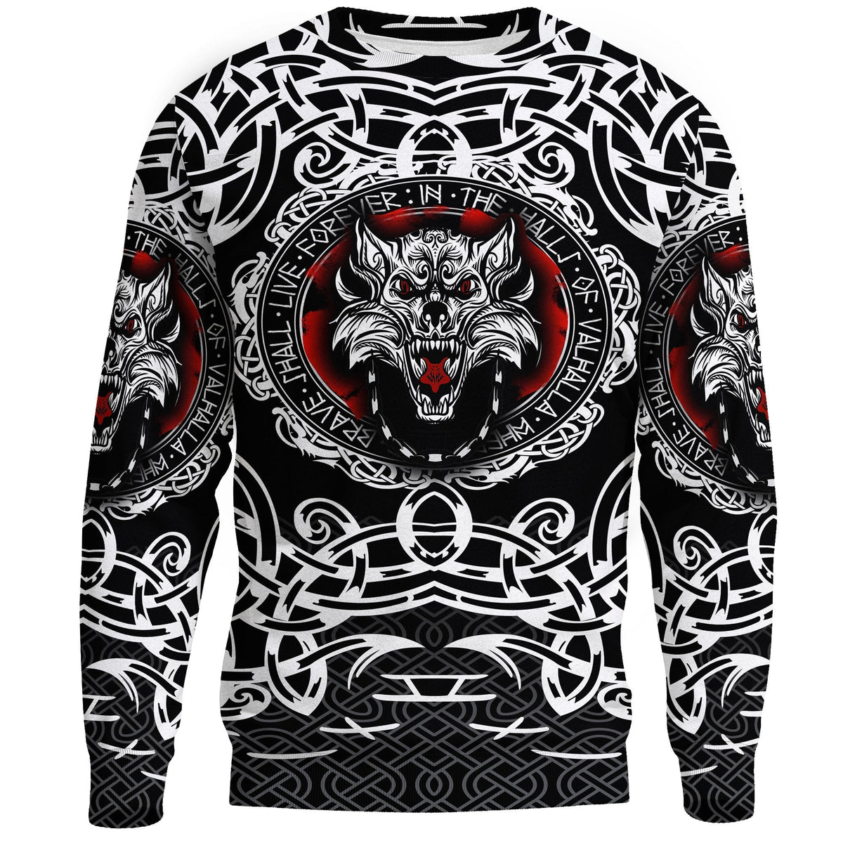 Viking Sweatshirt, Fenrir Wolf RLT12 - Wonder Print Shop