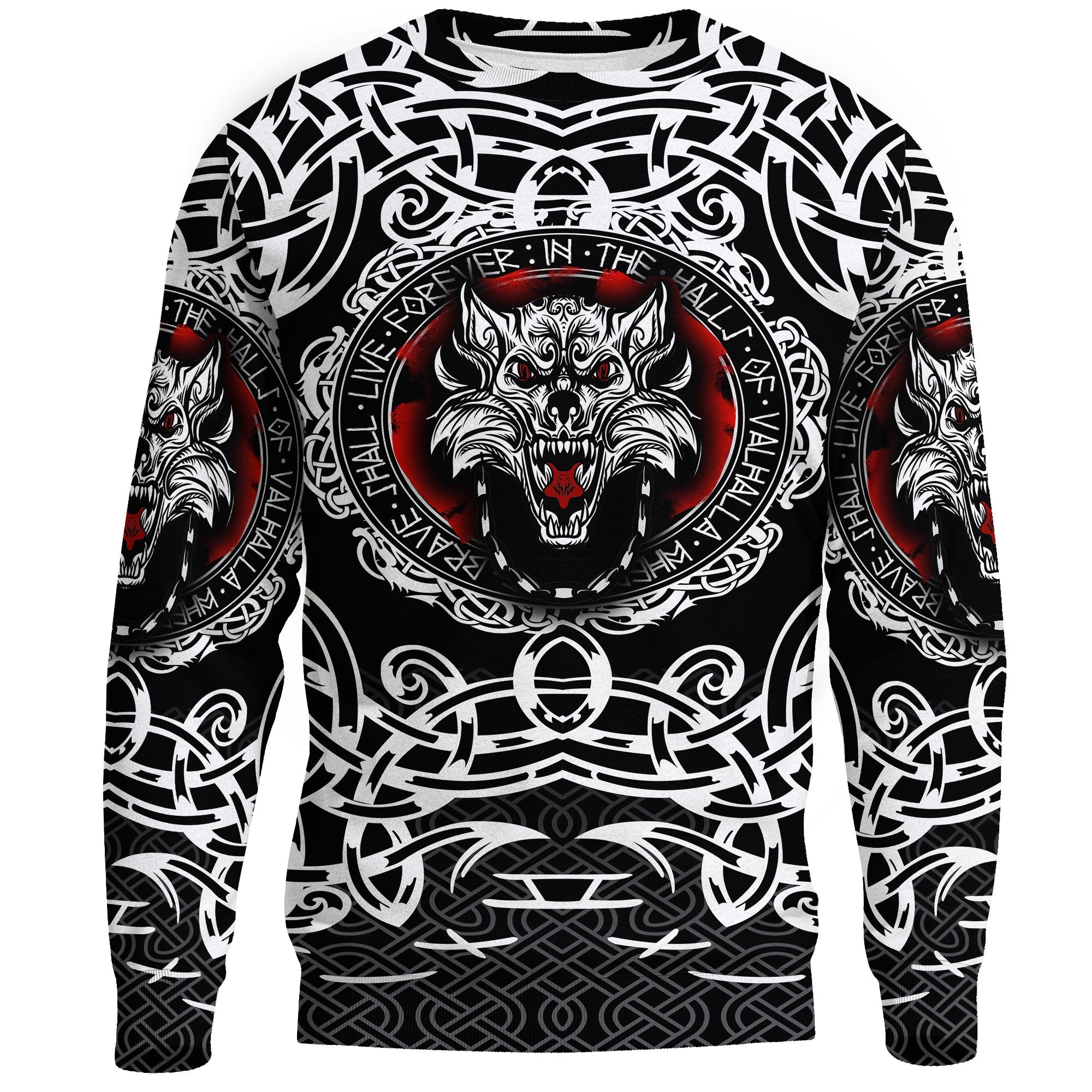Viking Sweatshirt, Fenrir Wolf RLT12 - Wonder Print Shop