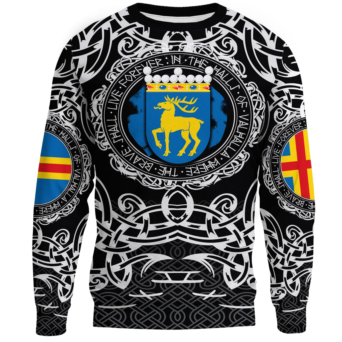 Viking Sweatshirt - Aland Islands Viking Pattern RLT12 - Wonder Print Shop
