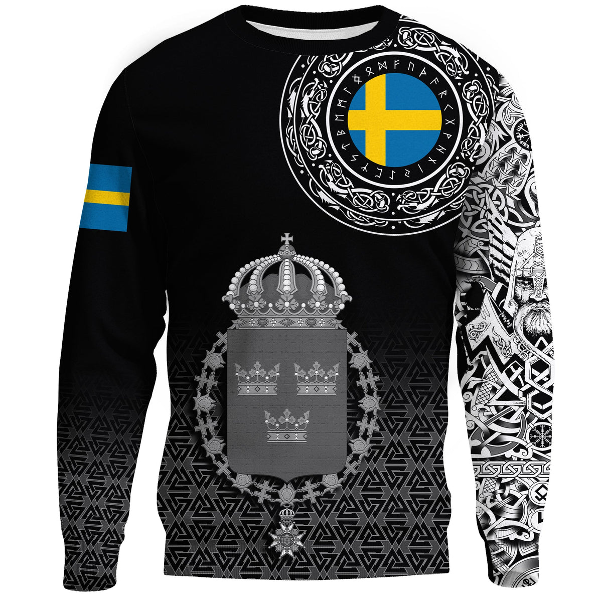 Viking Sweatshirt - Sweden Coat Of Arms RLT12 - Wonder Print Shop