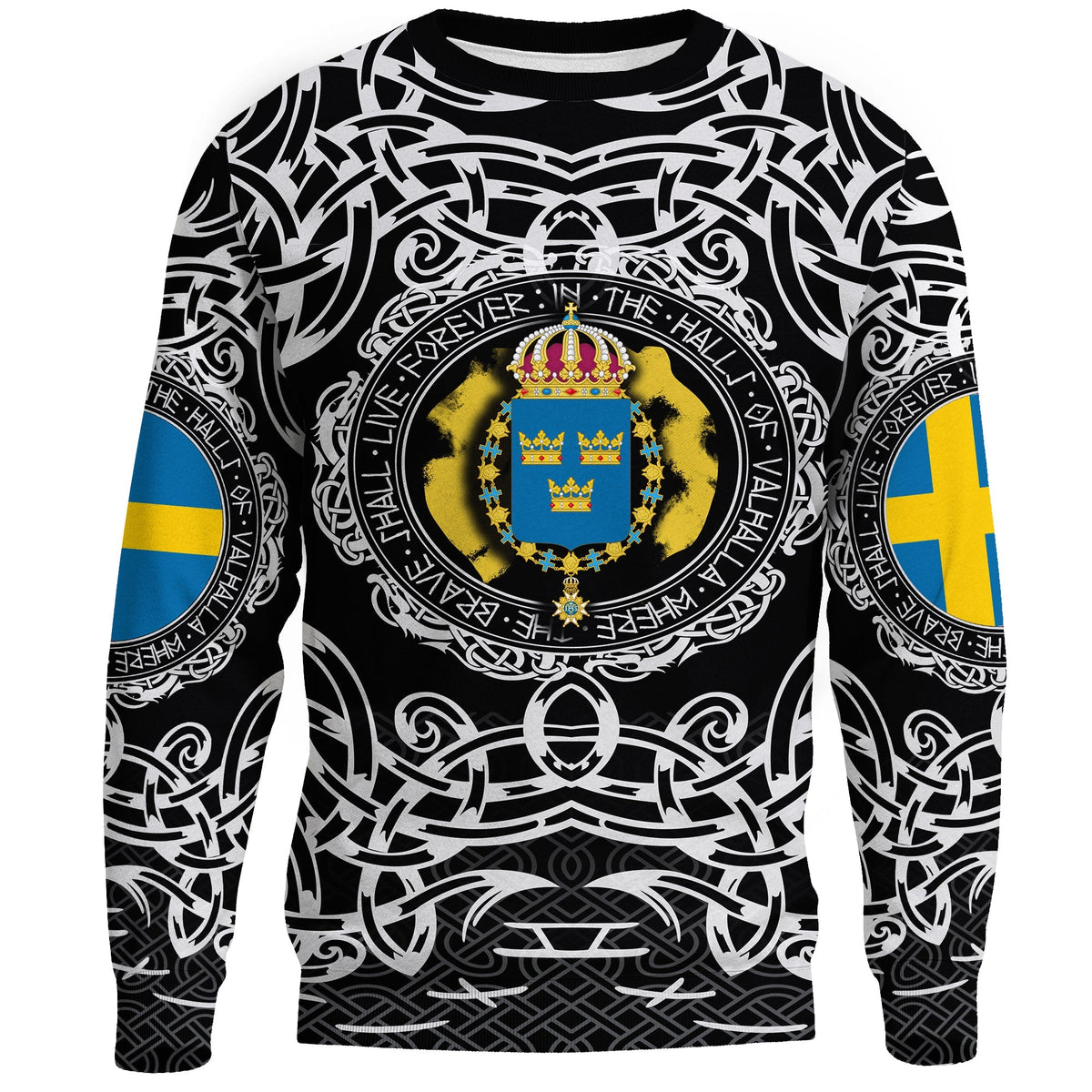 Viking Sweatshirt - Sweden Viking Pattern RLT12 - Wonder Print Shop