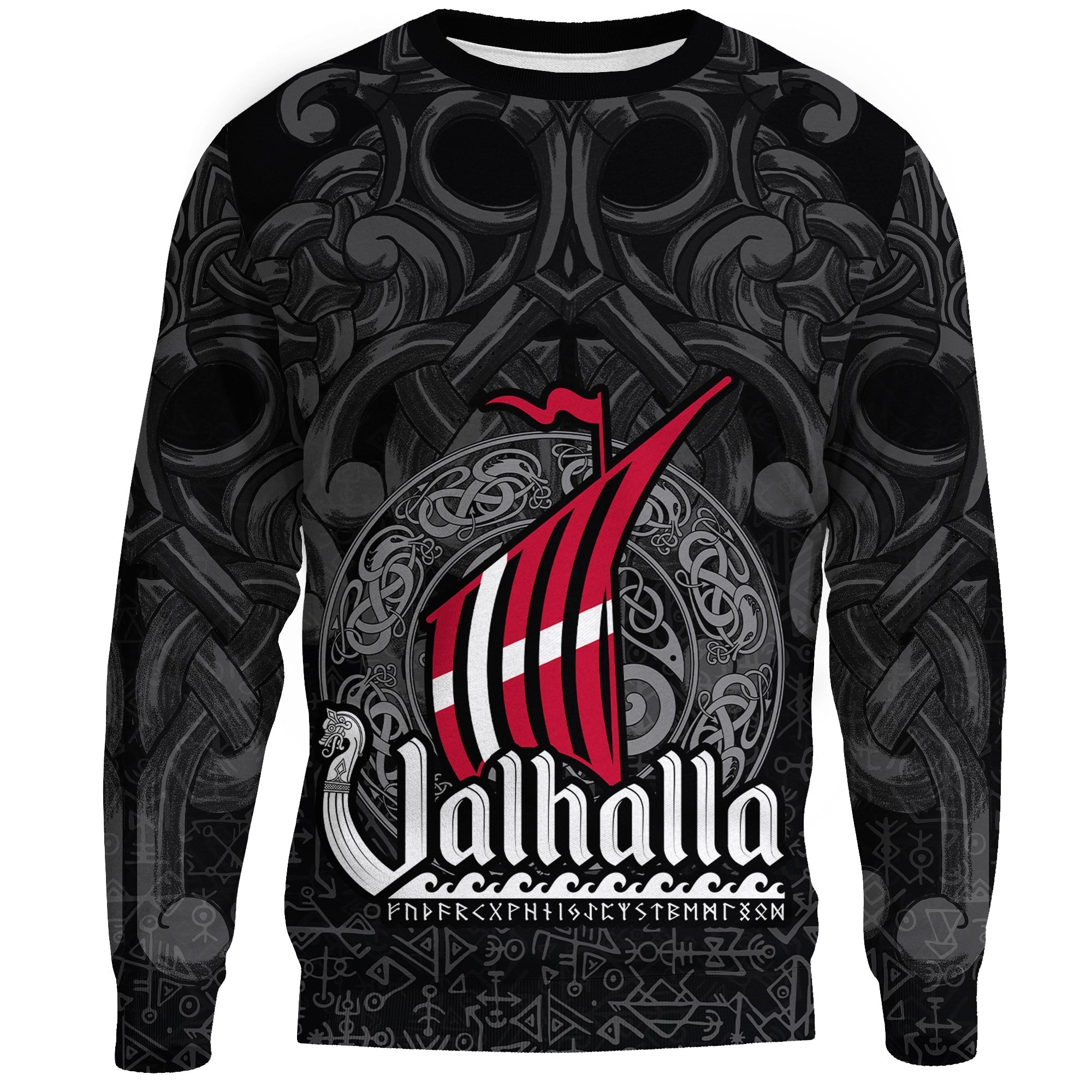 (Custom) Viking Sweatshirts - Denmark Odin And Drakkar RLT12 - Wonder Print Shop