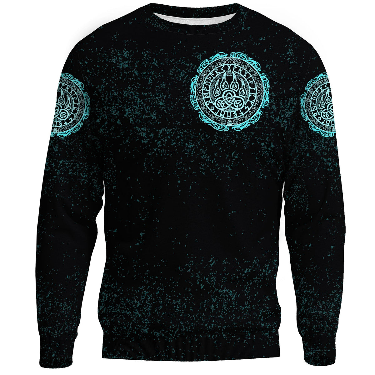 Viking Sweatshirts - Viking Bear Claws Cyan Tattoo RLT12 - Wonder Print Shop