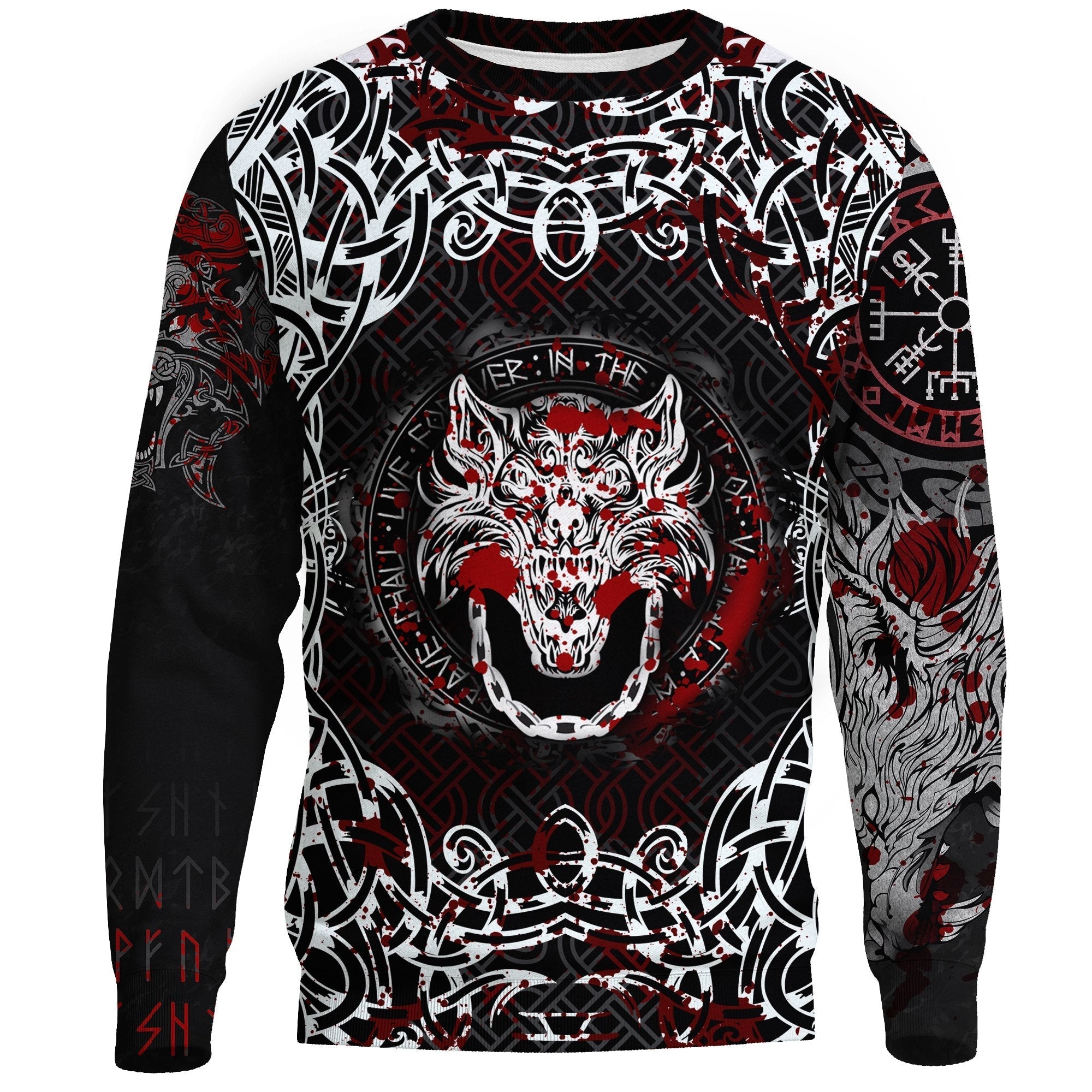 Viking Sweatshirt - Fenrir Viking Blood 3D RLT12 - Wonder Print Shop