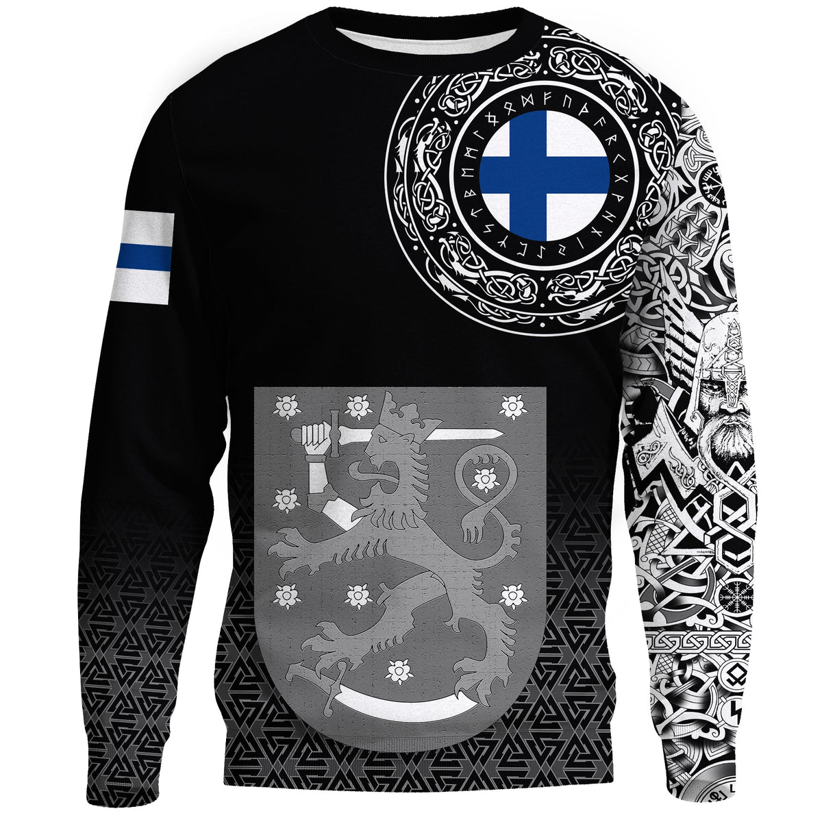 Viking Sweatshirt - Finland Coat Of Arms RLT12 - Wonder Print Shop
