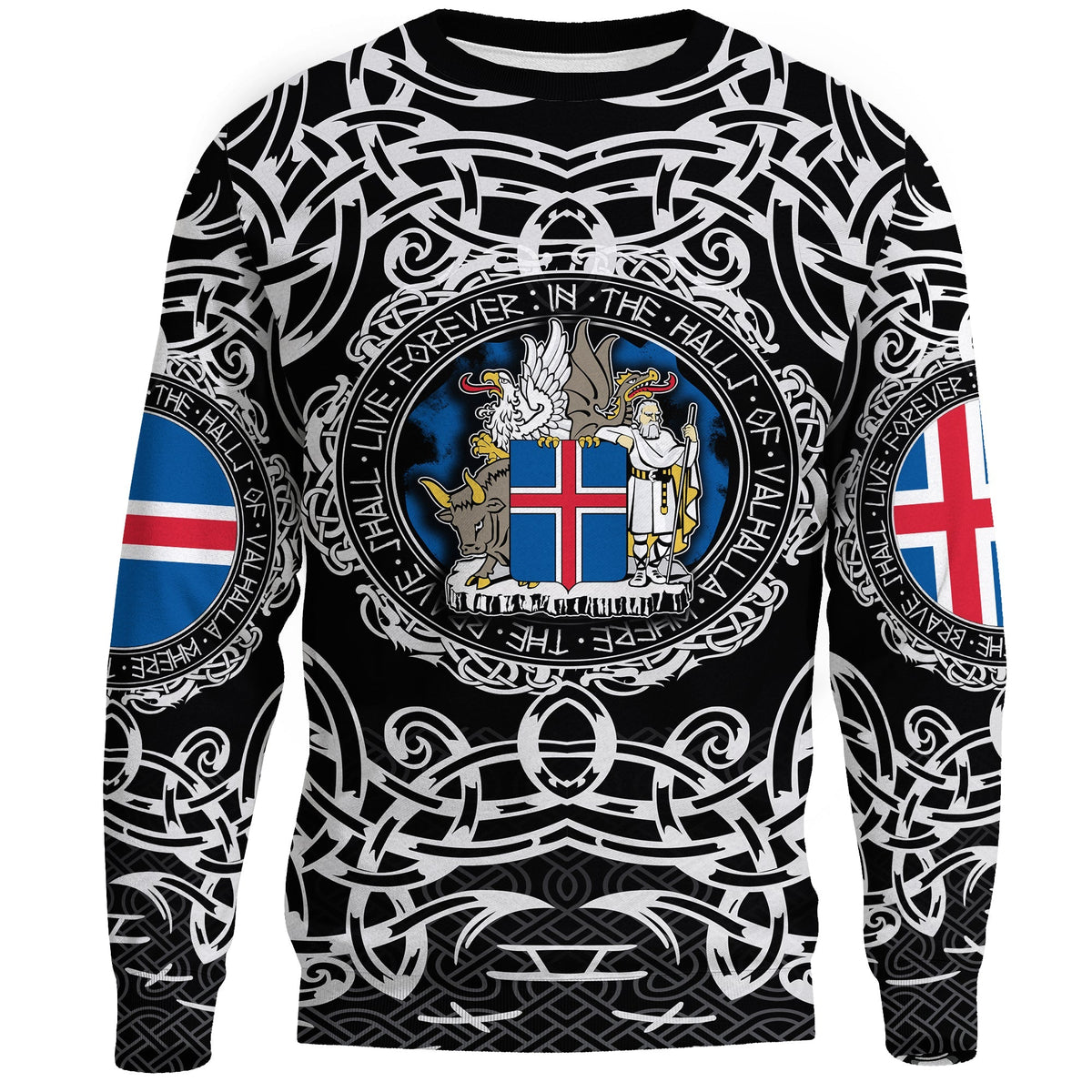 Viking Sweatshirt - Iceland Viking Pattern RLT12 - Wonder Print Shop