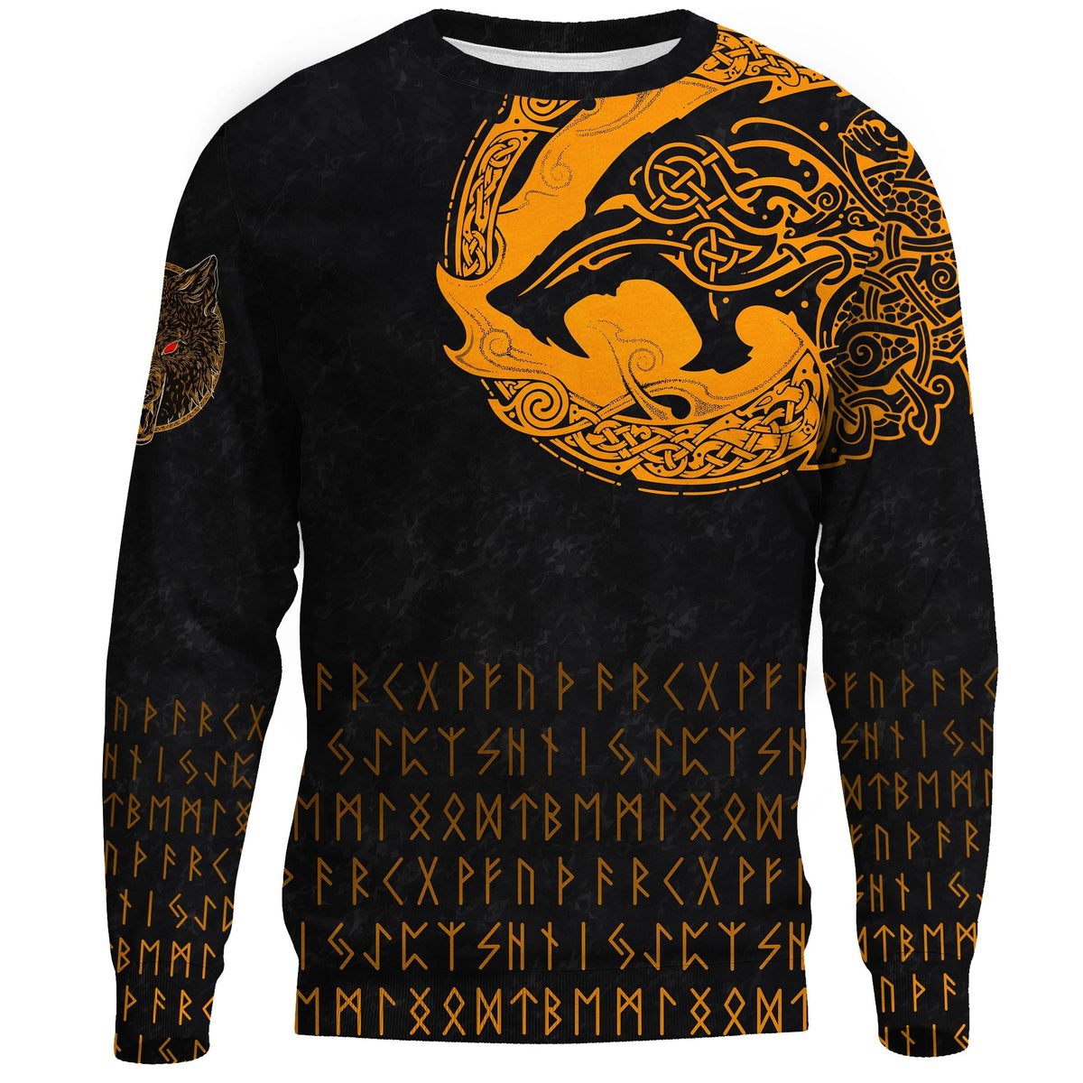 Viking Sweatshirt - Fenrir Wolf Orange RLT12 - Wonder Print Shop