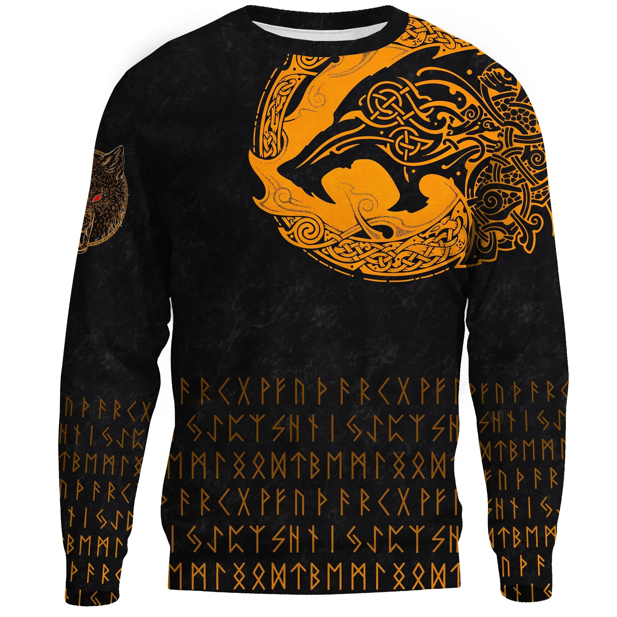 Viking Sweatshirt - Fenrir Wolf Orange RLT12 - Wonder Print Shop