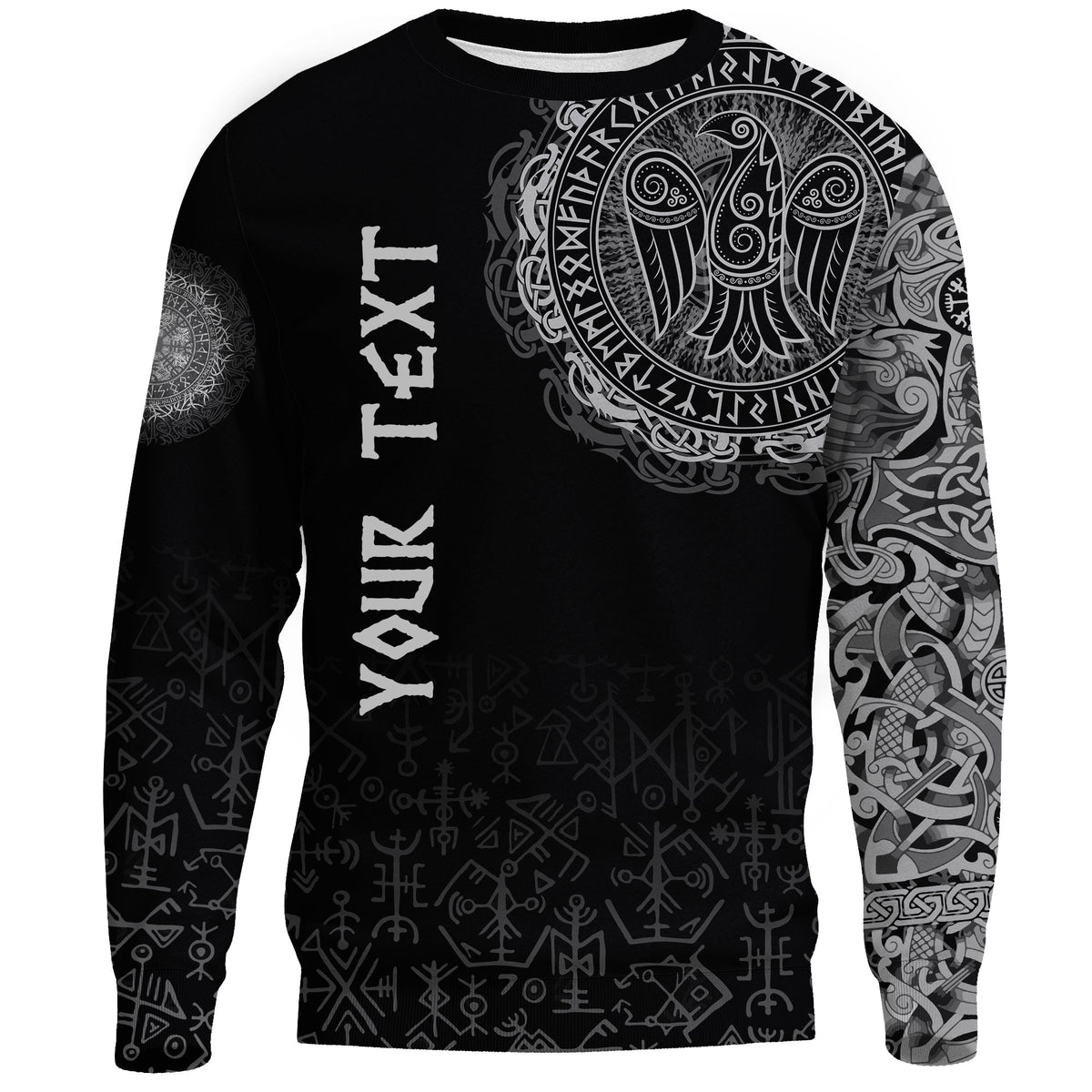 (Custom) Viking Sweatshirt - Celtic Raven Tattoo RLT12 - Wonder Print Shop