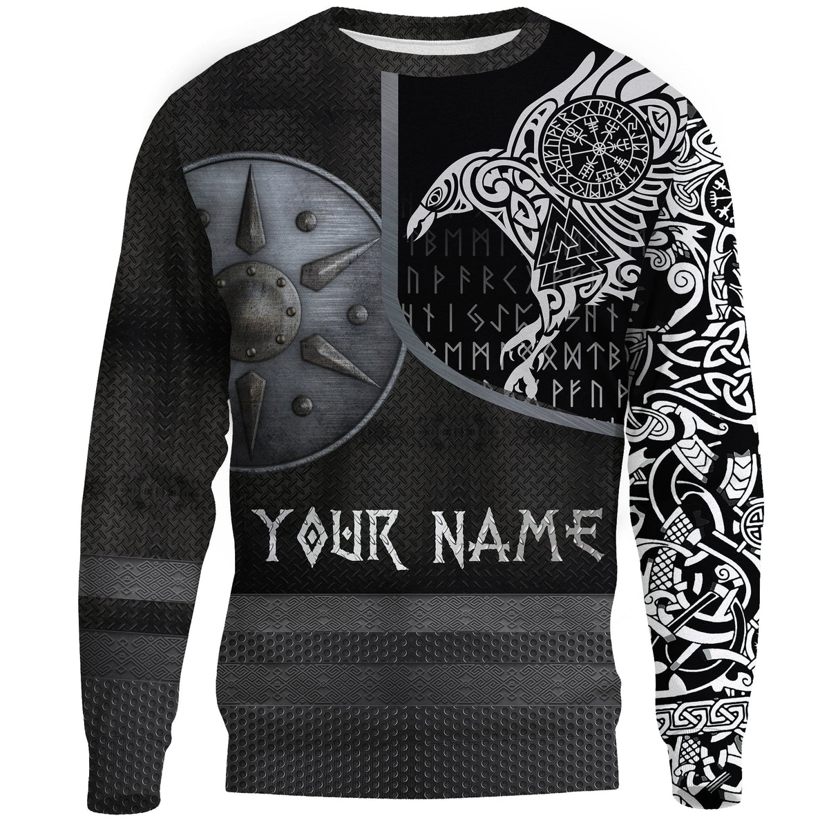 (Custom) Viking Sweatshirt Armor - Raven Tattoo RLT12 - Wonder Print Shop