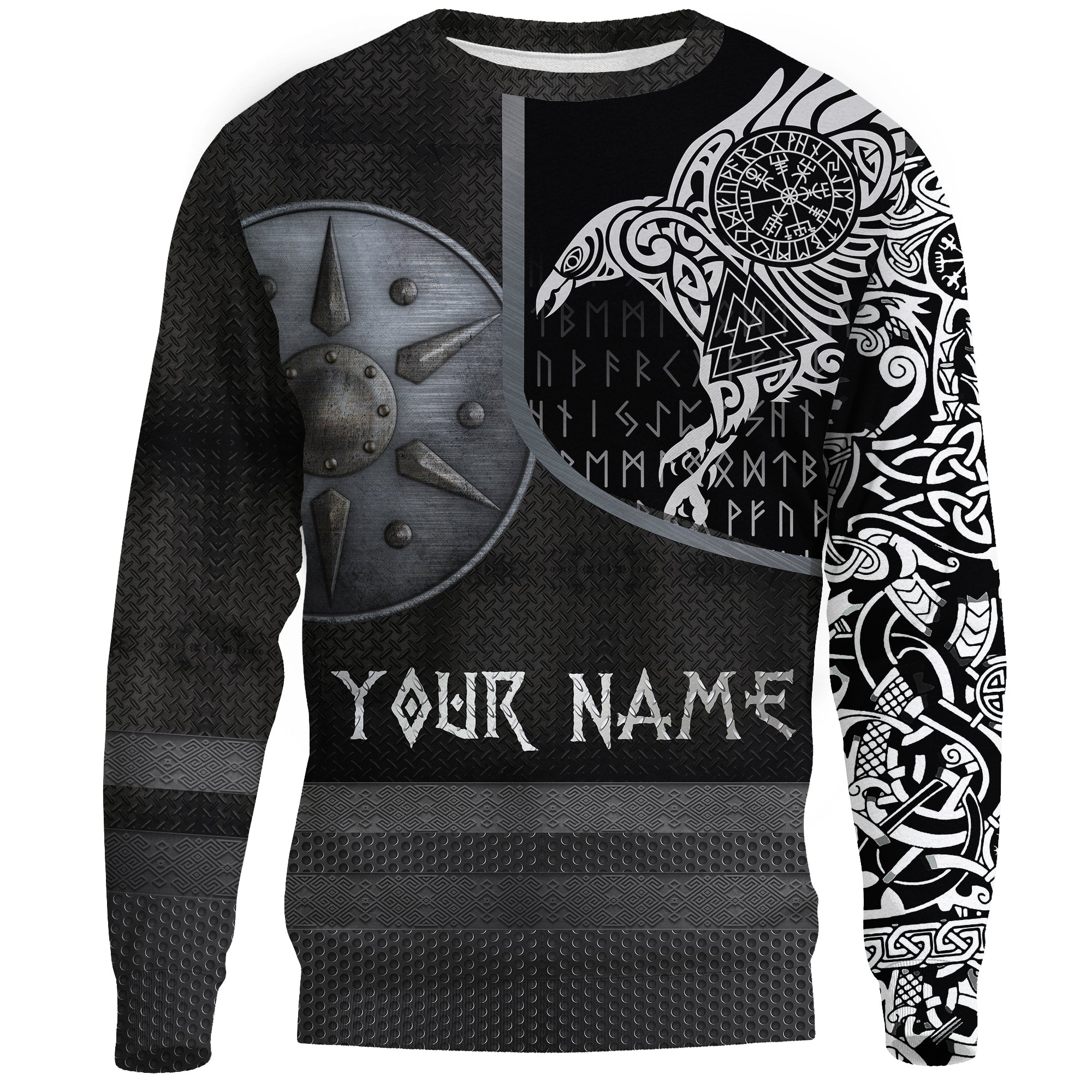 (Custom) Viking Sweatshirt Armor - Raven Tattoo RLT12 - Wonder Print Shop