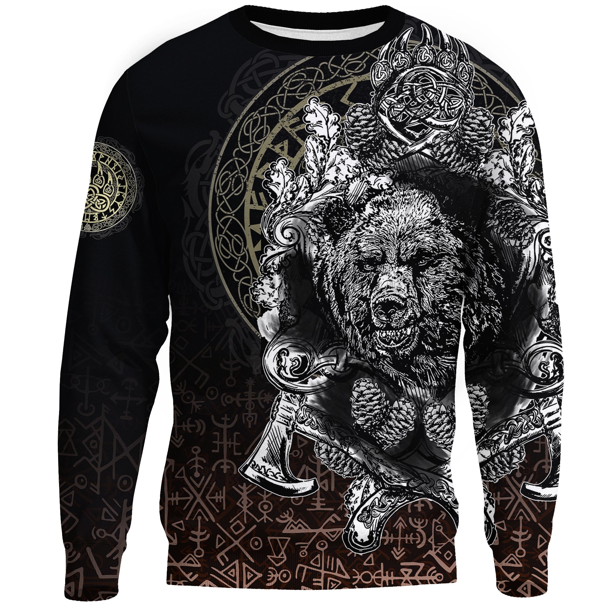 Viking Sweatshirts Bear Claws and Viking Hammer RLT12 - Wonder Print Shop