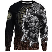 Viking Sweatshirts Bear Claws and Viking Hammer RLT12 - Wonder Print Shop