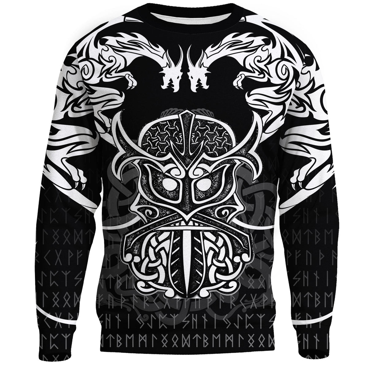 Viking Sweatshirts - Njord and Dragon Tattoo RLT12 - Wonder Print Shop