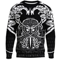 Viking Sweatshirts - Njord and Dragon Tattoo RLT12 - Wonder Print Shop