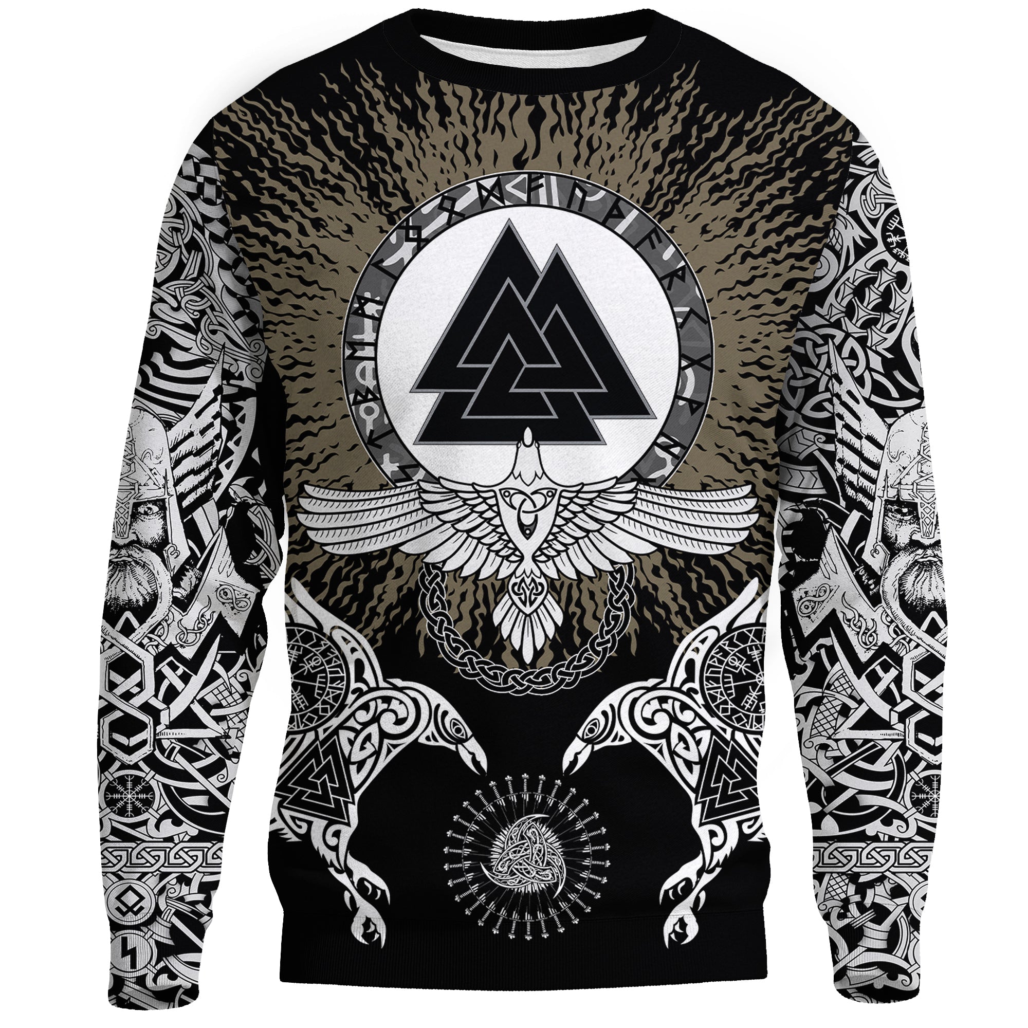 Viking Sweatshirts Raven, Valknut and Vegvisir RLT12 - Wonder Print Shop
