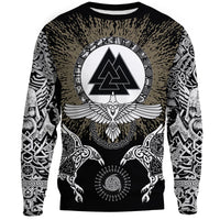 Viking Sweatshirts Raven, Valknut and Vegvisir RLT12 - Wonder Print Shop