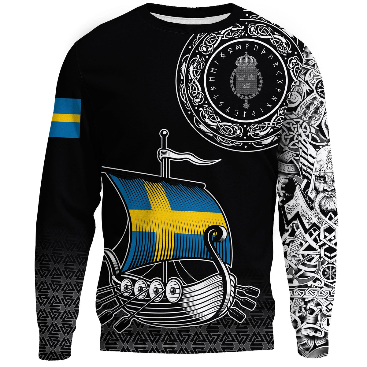 Viking Sweatshirt - Swedish Drakkar RLT12 - Wonder Print Shop