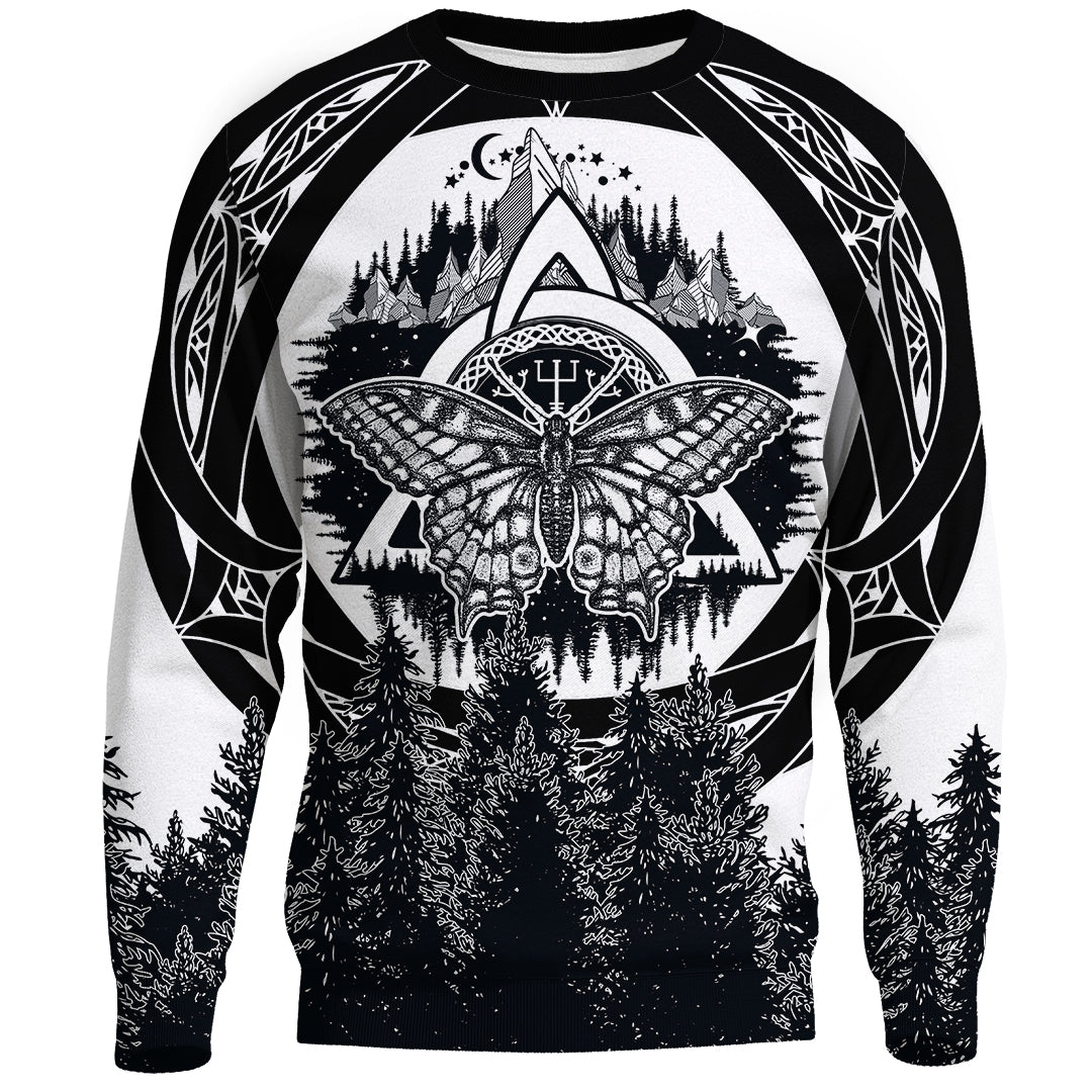 Viking Butterfly Style Celtic Of Pine Forest Sweatshirts RLT12 - Wonder Print Shop