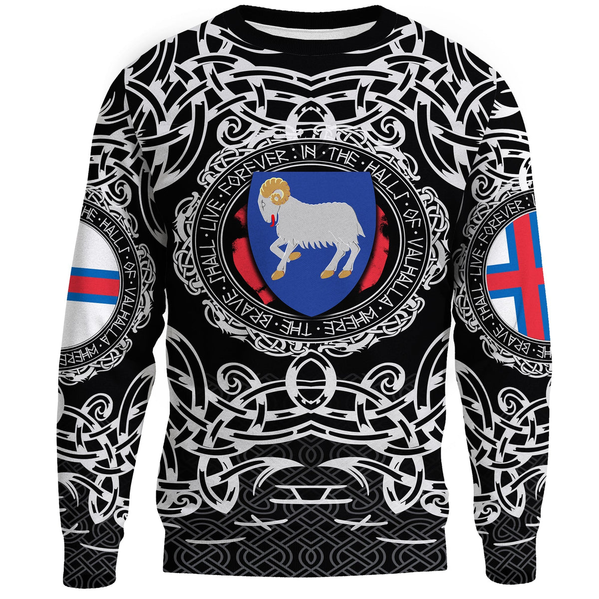 Viking Sweatshirt - Faroe Islands Viking Pattern RLT12 - Wonder Print Shop
