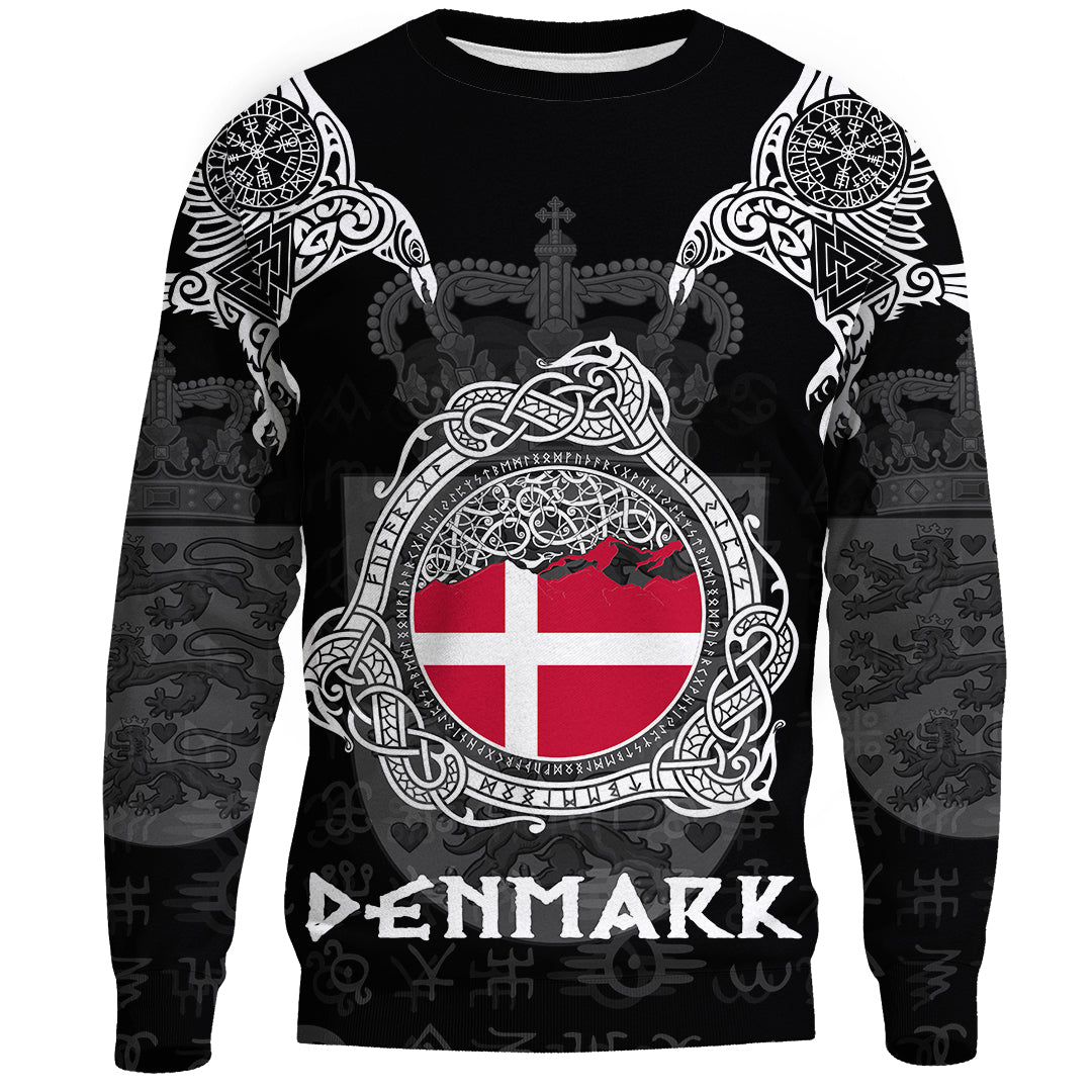 Viking Denmark Style Double Raven of Odin Sweatshirts RLT12 - Wonder Print Shop