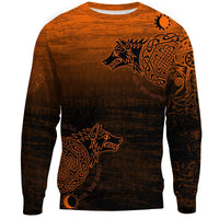 Viking Sweatshirt, Skoll and Hati Orange RLT12 - Wonder Print Shop