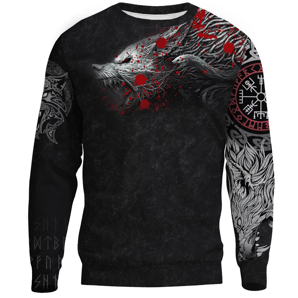 Viking Vikings Blood Sweatshirt Fenrir Blood RLT12 - Wonder Print Shop