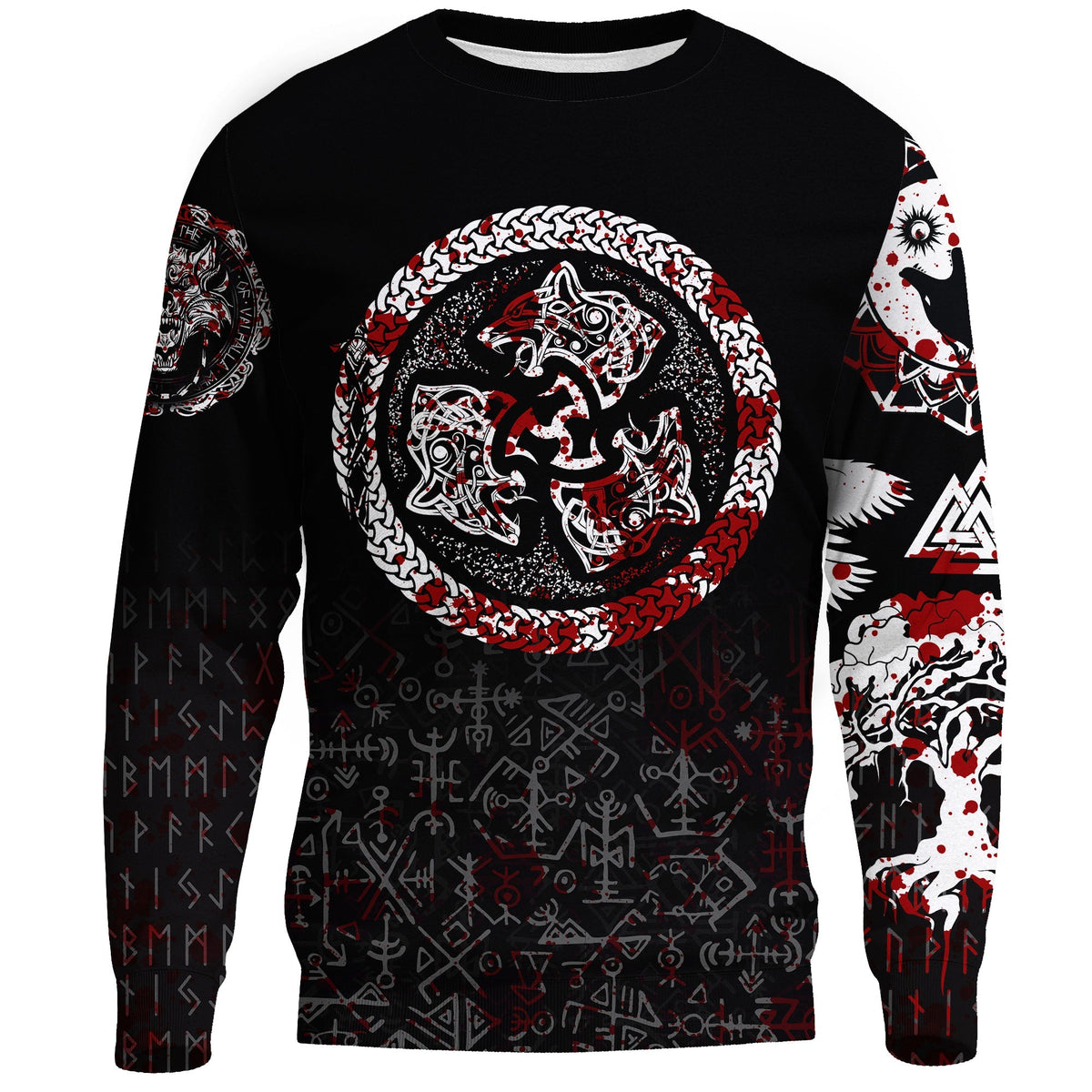 Viking Sweatshirts - Fierce Blood Wolf Symbol Of A Viking Nordic RLT12 - Wonder Print Shop