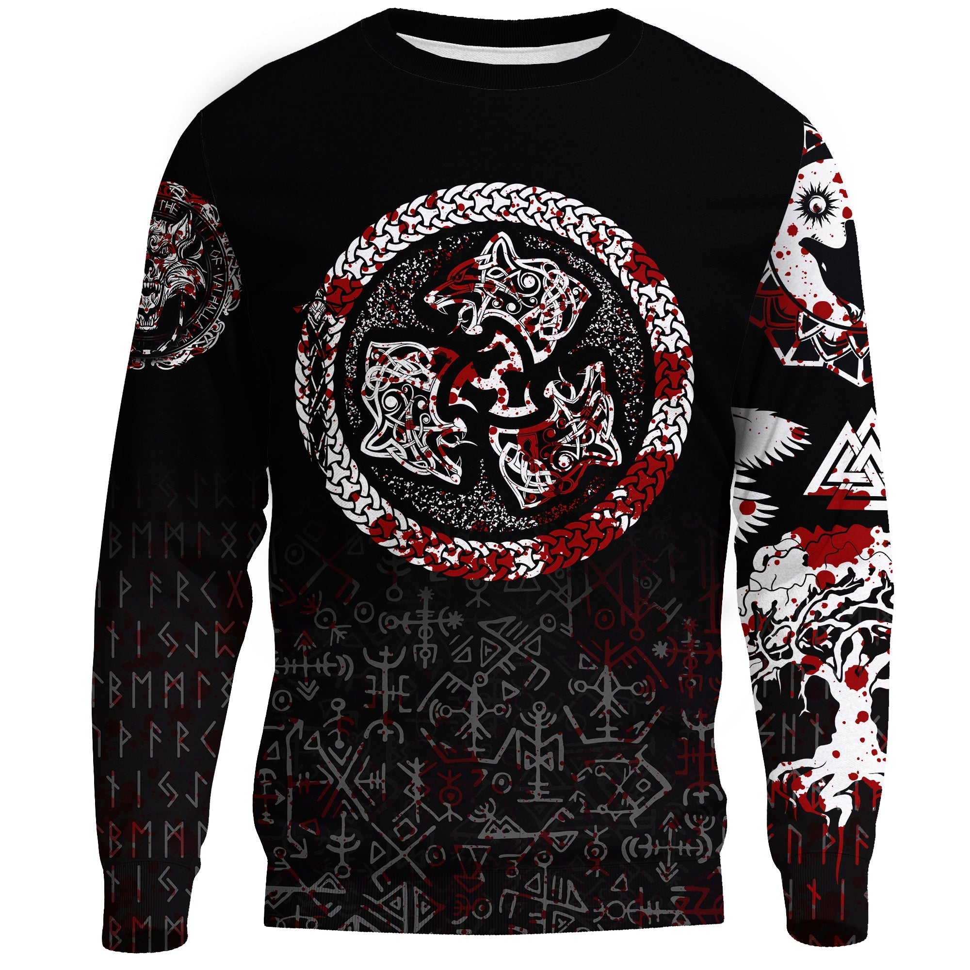 Viking Sweatshirts - Fierce Blood Wolf Symbol Of A Viking Nordic RLT12 - Wonder Print Shop