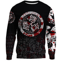 Viking Sweatshirts - Fierce Blood Wolf Symbol Of A Viking Nordic RLT12 - Wonder Print Shop