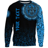 (Custom) Viking Sweatshirt - Raven Celtic Cyan RLT12 - Wonder Print Shop