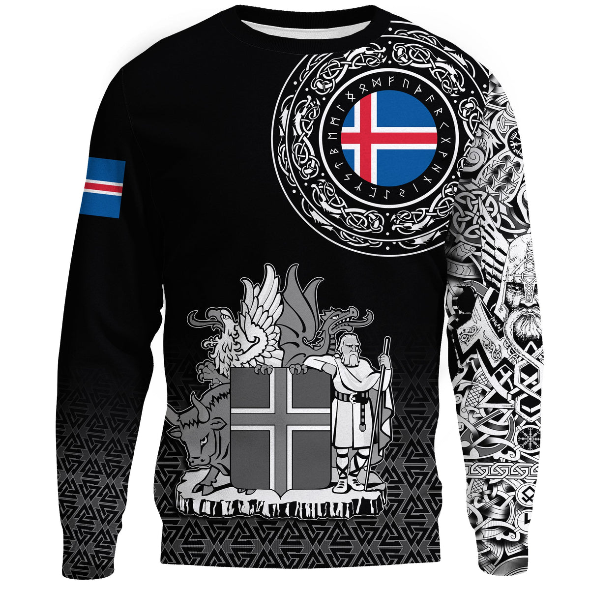 Viking Sweatshirt - Iceland Coat Of Arms RLT12 - Wonder Print Shop
