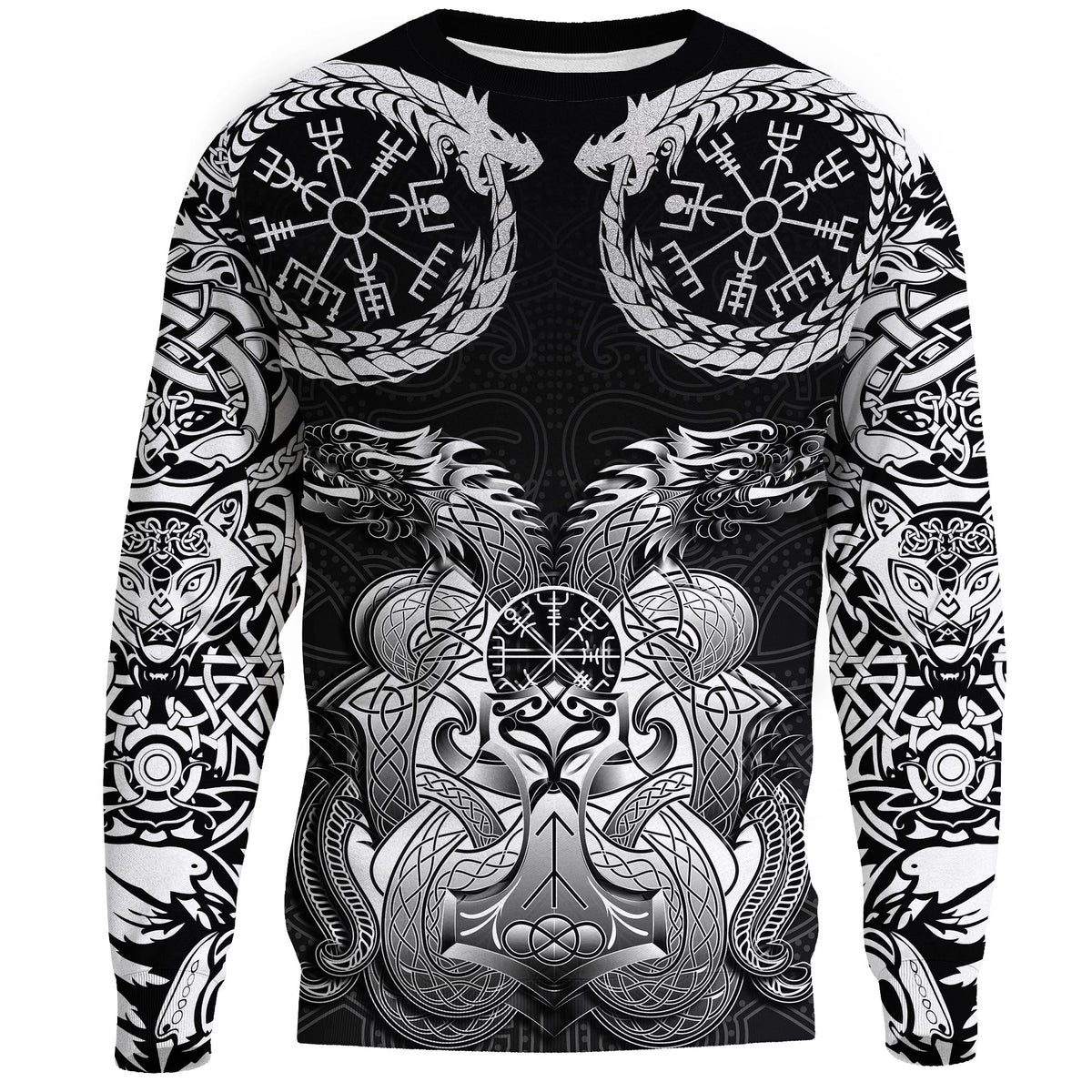 Viking Sweatshirt - Dragon Tattoo RLT12 - Wonder Print Shop