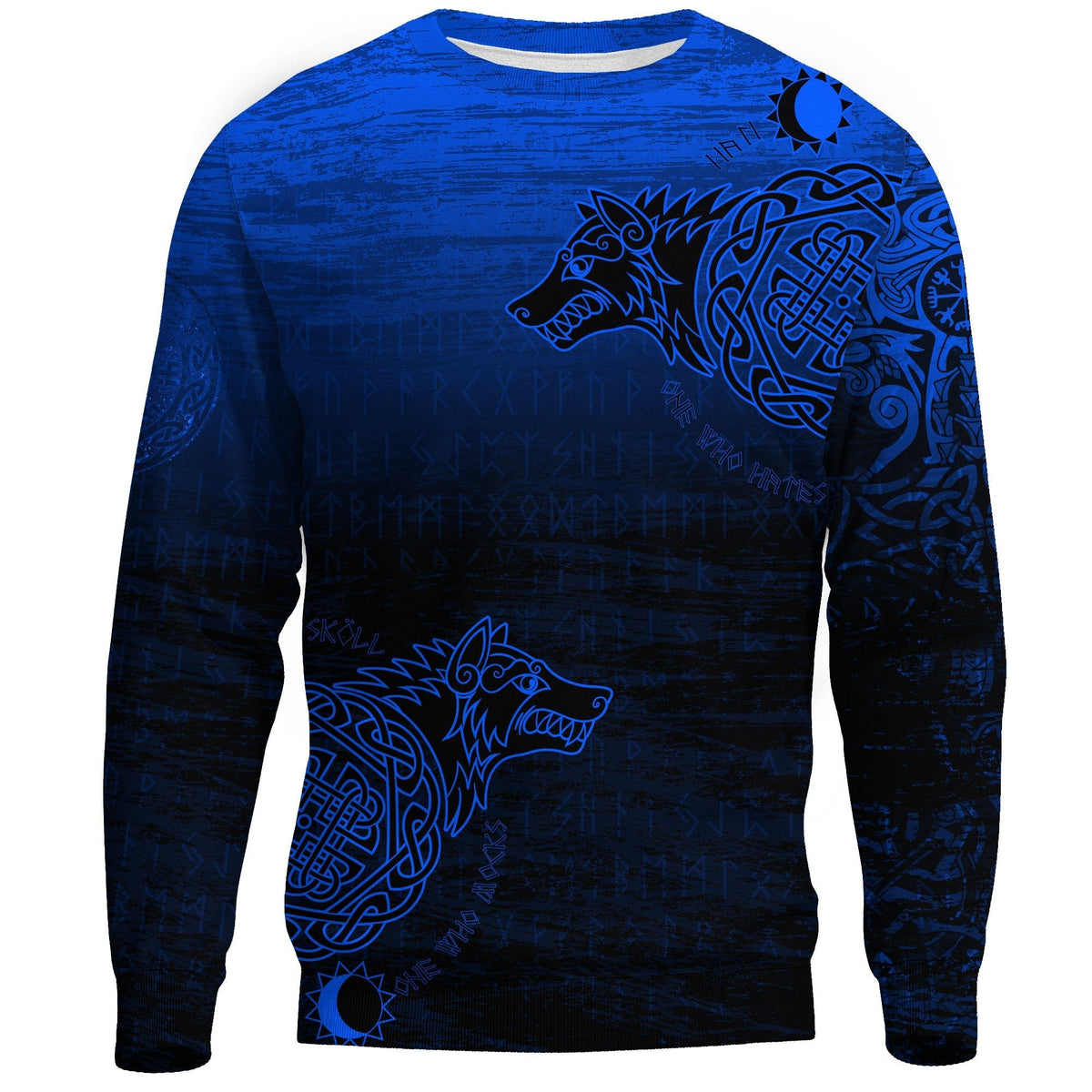 Viking Sweatshirt, Skoll and Hati RLT12 - Wonder Print Shop