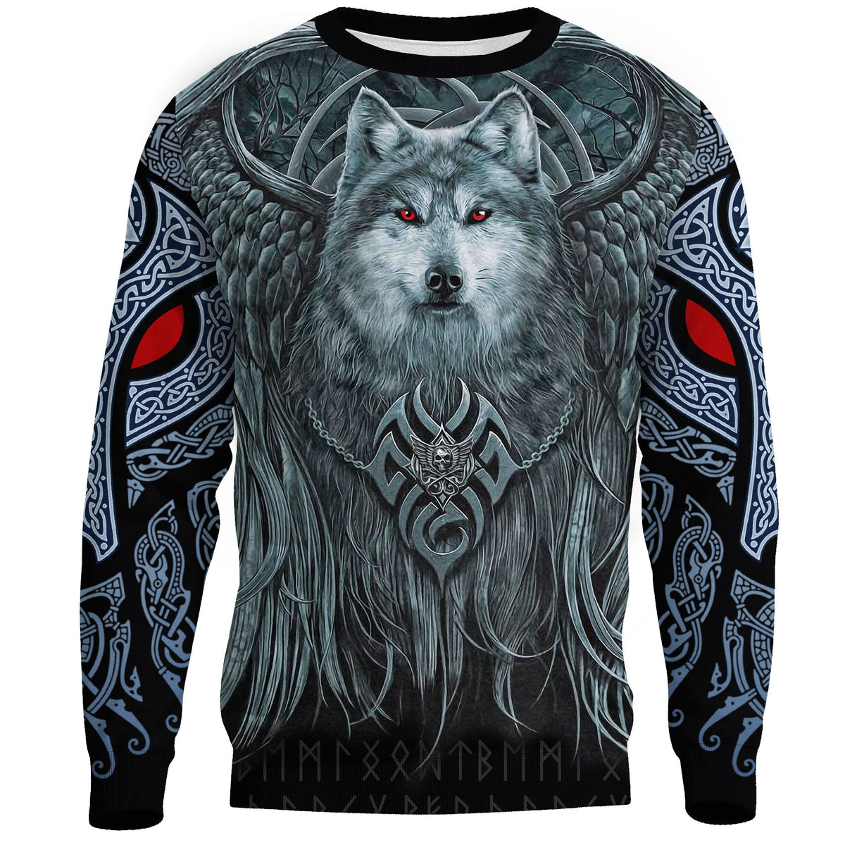 Viking Sweatshirt, Spiral Wolf Spirit RLT12 - Wonder Print Shop