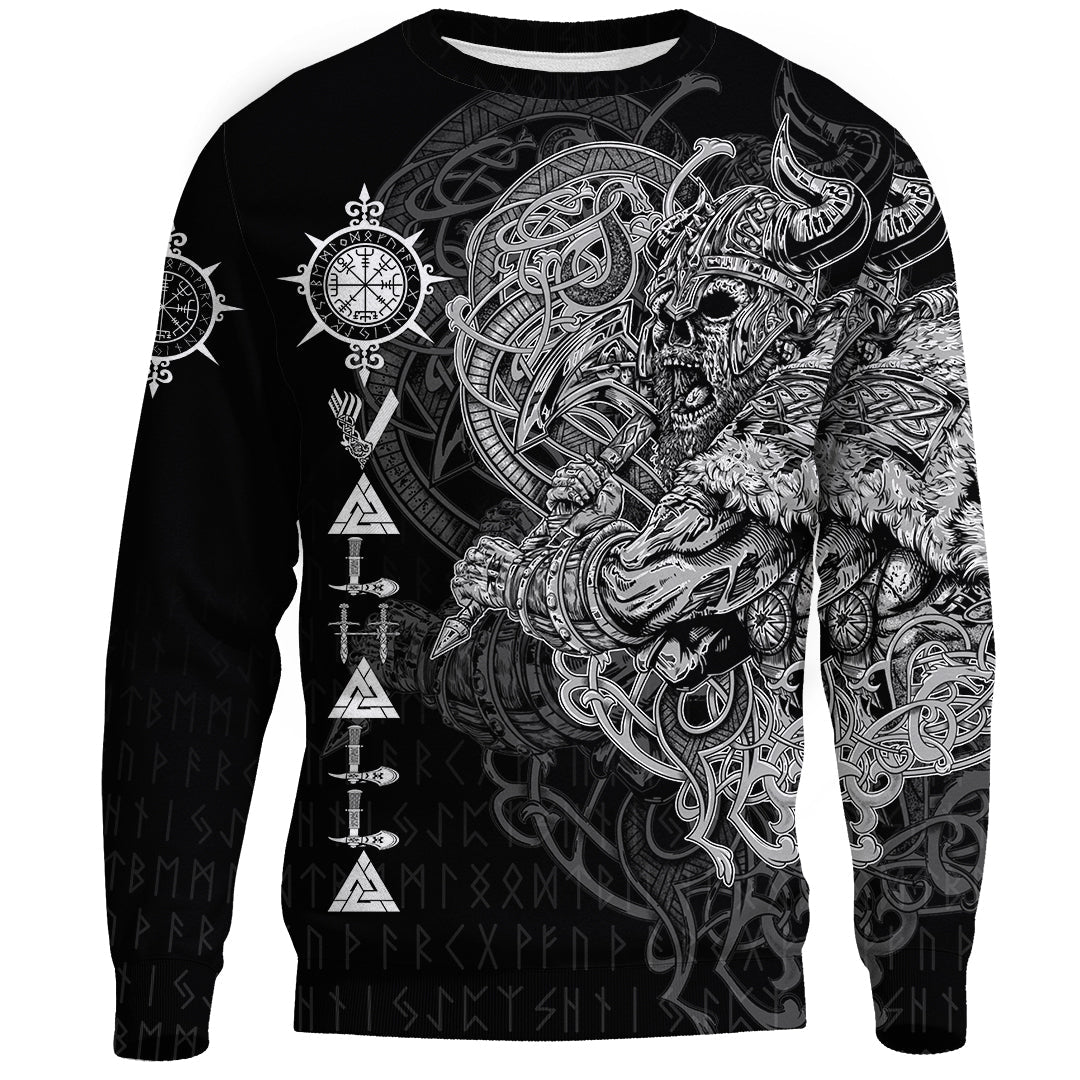 Viking Viking Warrior Valhalla Sweatshirts Style Vegvisir RLT12 - Wonder Print Shop