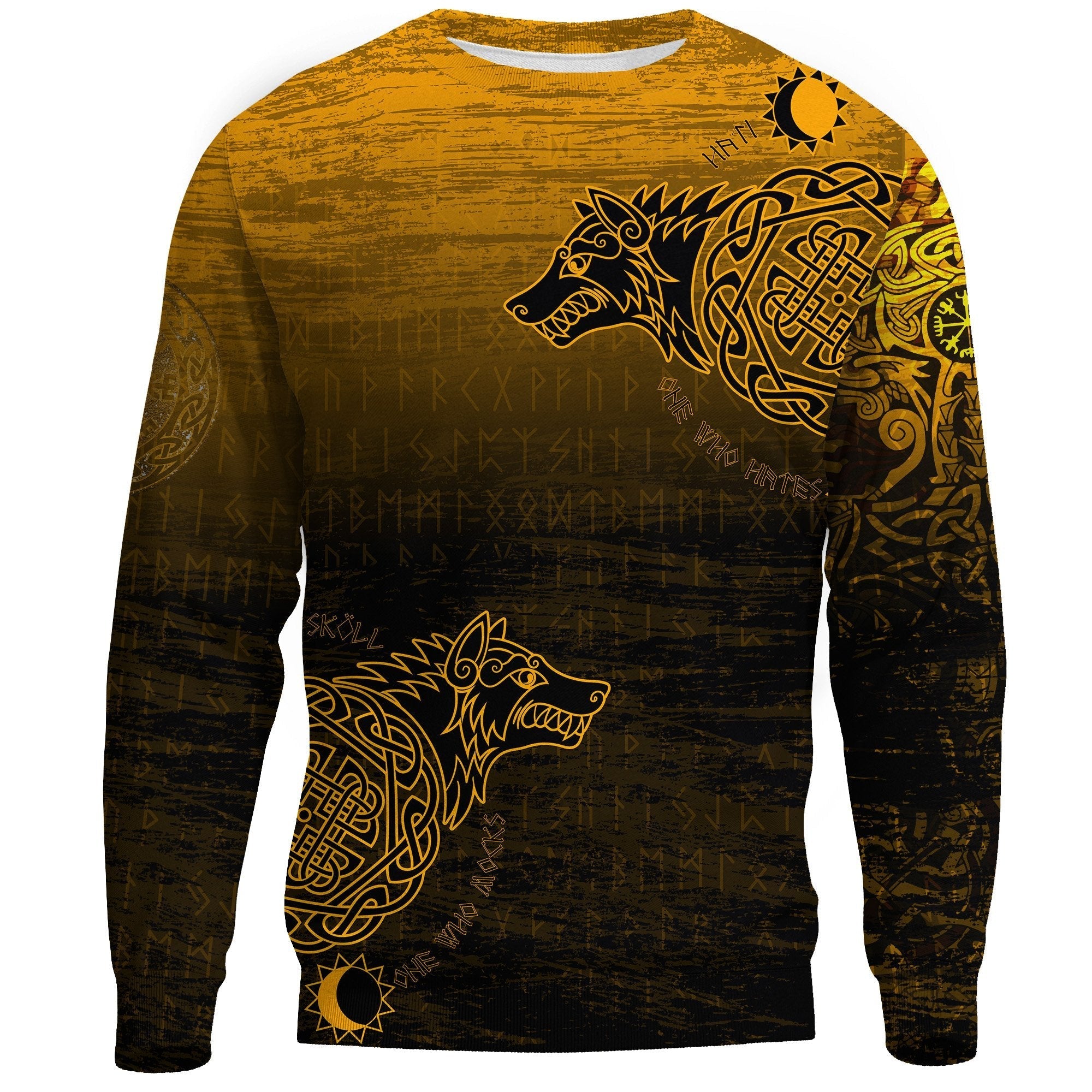 Viking Sweatshirt, Skoll and Hati RLT12 - Wonder Print Shop