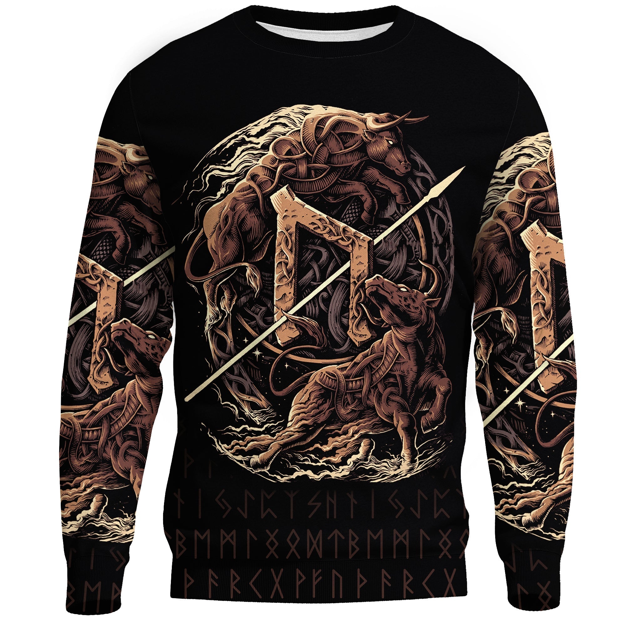 Viking Sweatshirt - Uruz Rune RLT12 - Wonder Print Shop