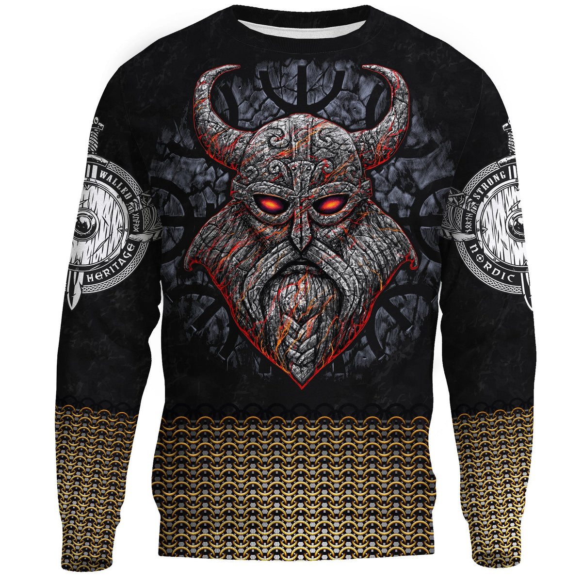 Viking Sweatshirt - Armor Odin RLT12 - Wonder Print Shop