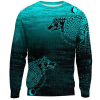 Viking Sweatshirt, Skoll and Hati RLT12 - Wonder Print Shop