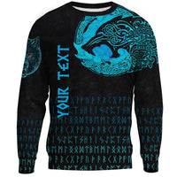 (Custom) Viking Sweatshirt - Fenrir Wolf Cyan RLT12 - Wonder Print Shop