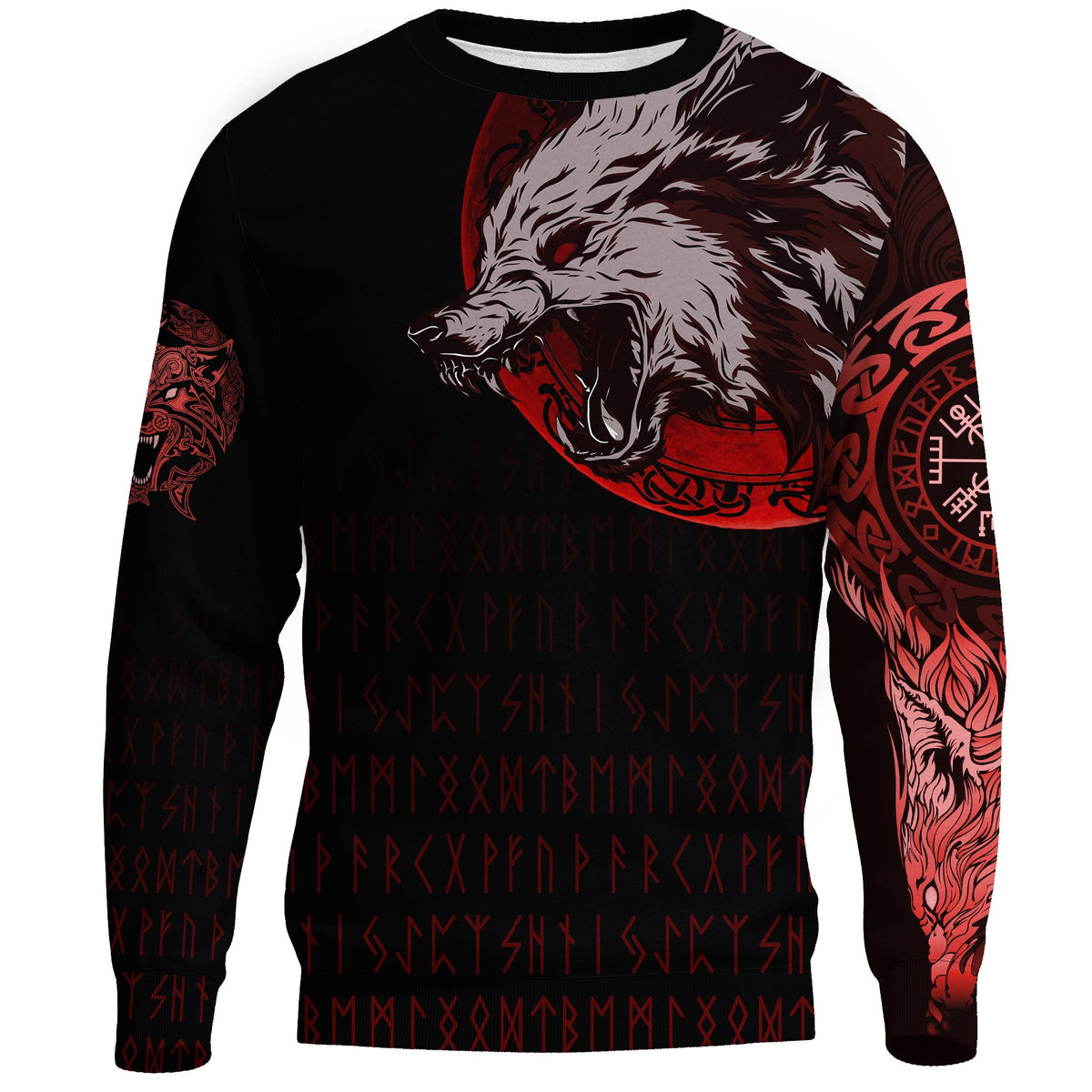 Viking Sweatshirt - Wolf Blood Moon RLT12 - Wonder Print Shop