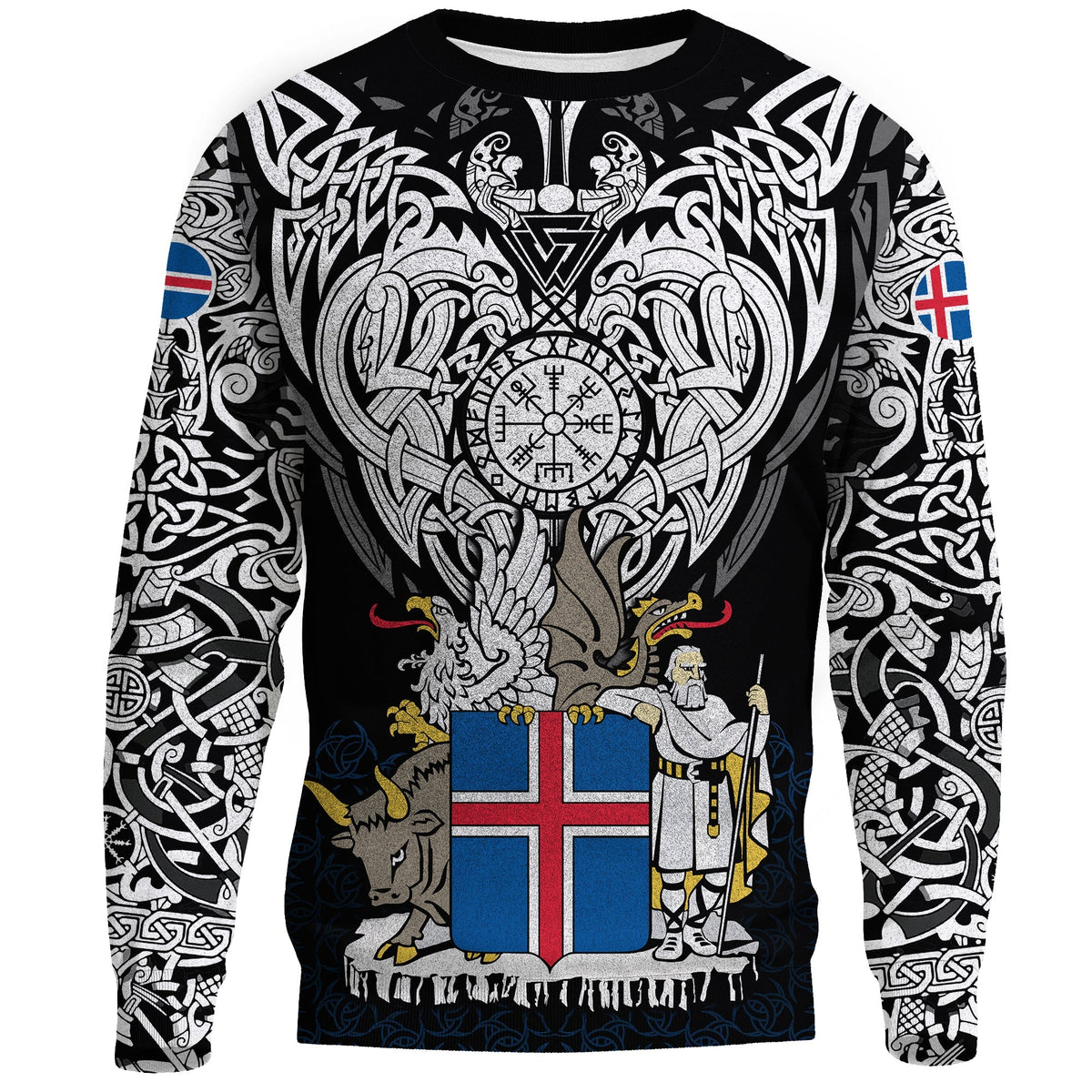 Viking Sweatshirt - Iceland Viking Symbol RLT12 - Wonder Print Shop