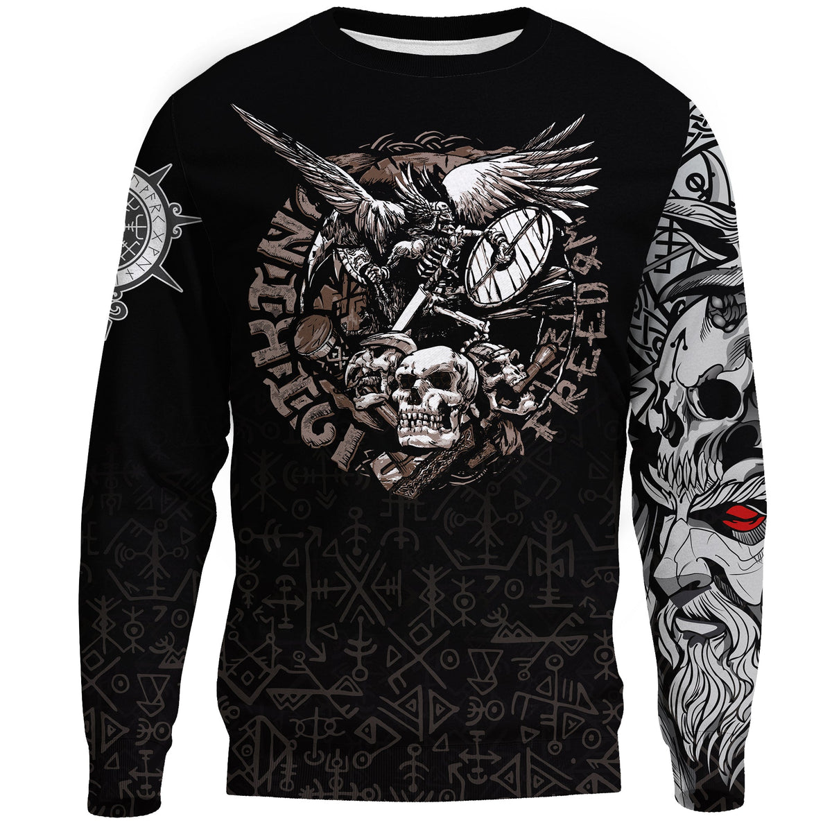 Viking Warrior Sweatshirts Odin Tattoo RLT12 - Wonder Print Shop