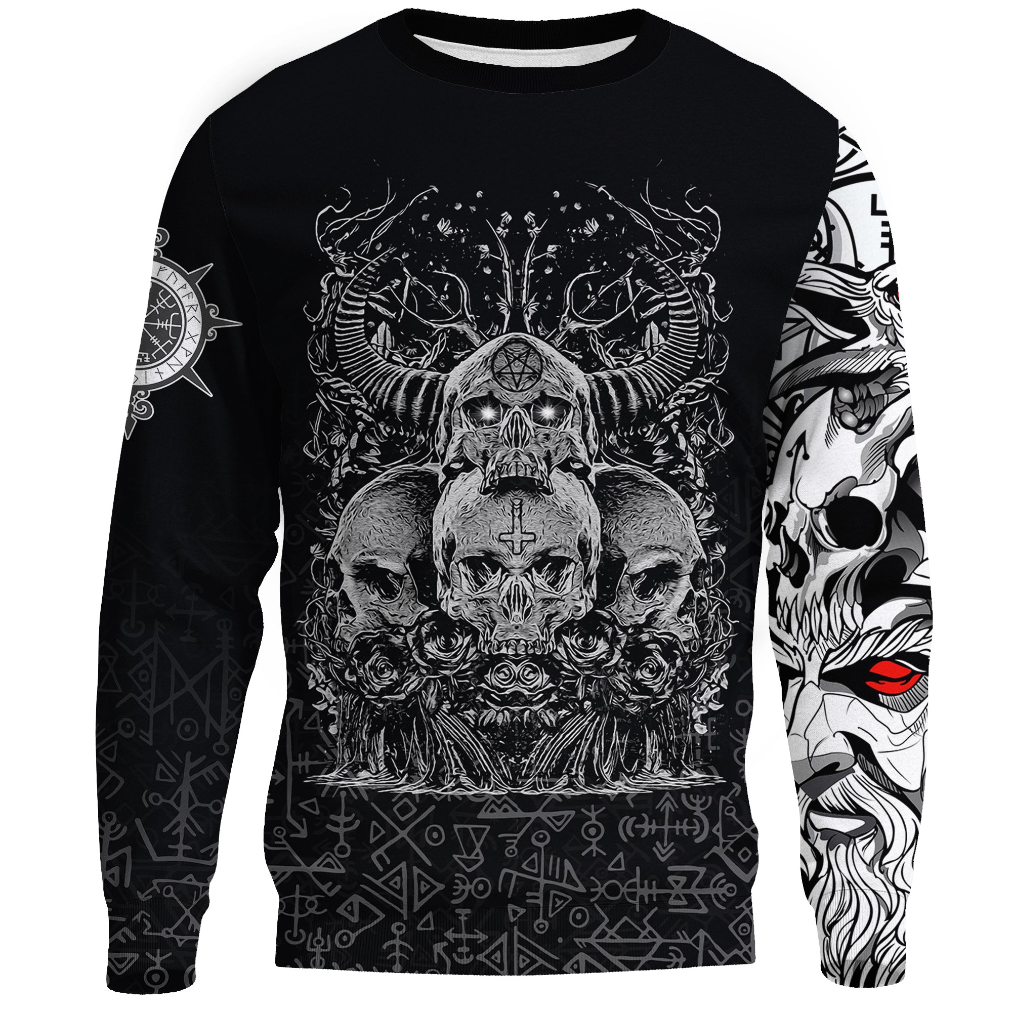 (Custom) Viking Skull Honor Sweatshirts RLT12 - Wonder Print Shop