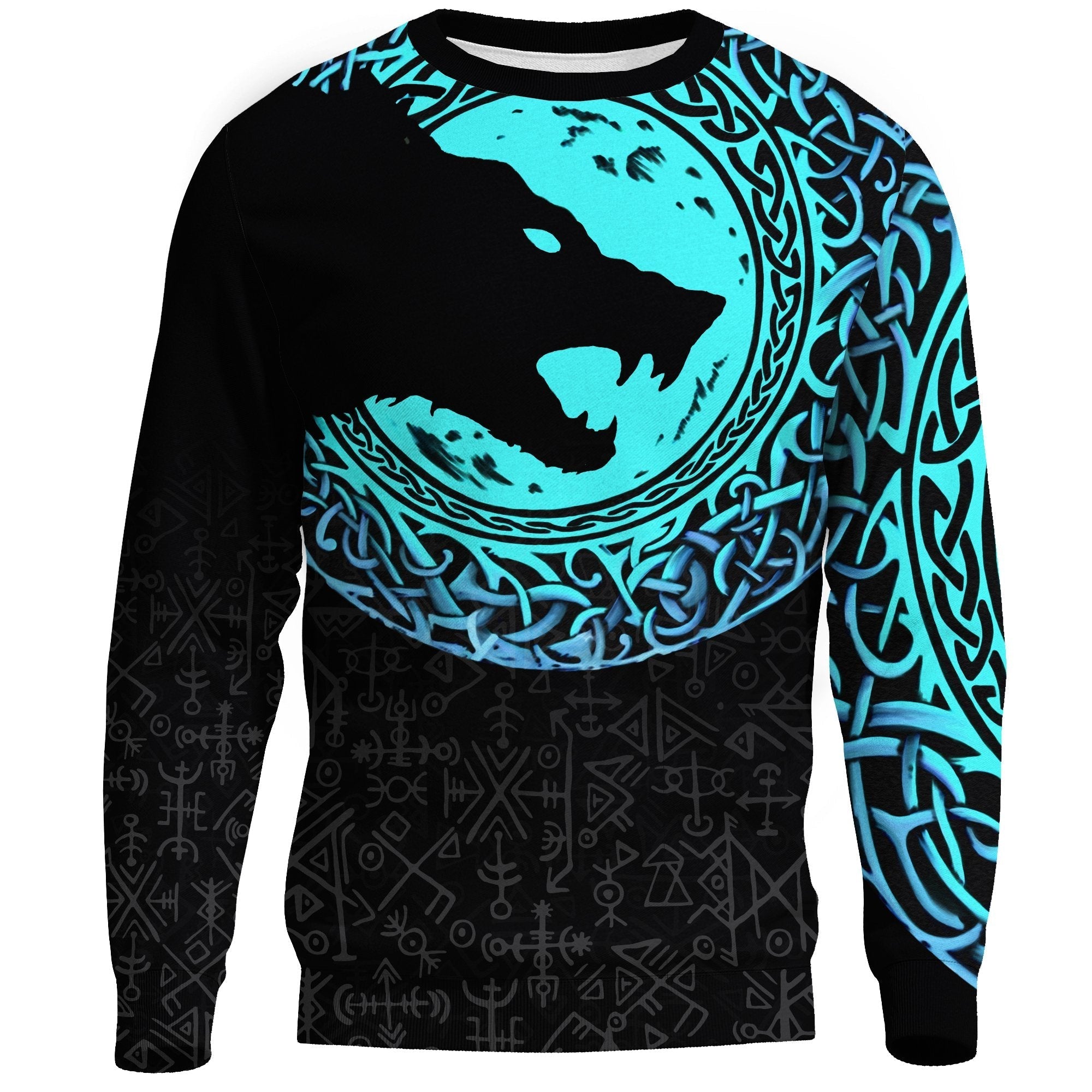 Viking Sweatshirt - Fenrir Norse Wolf RLT12 - Wonder Print Shop
