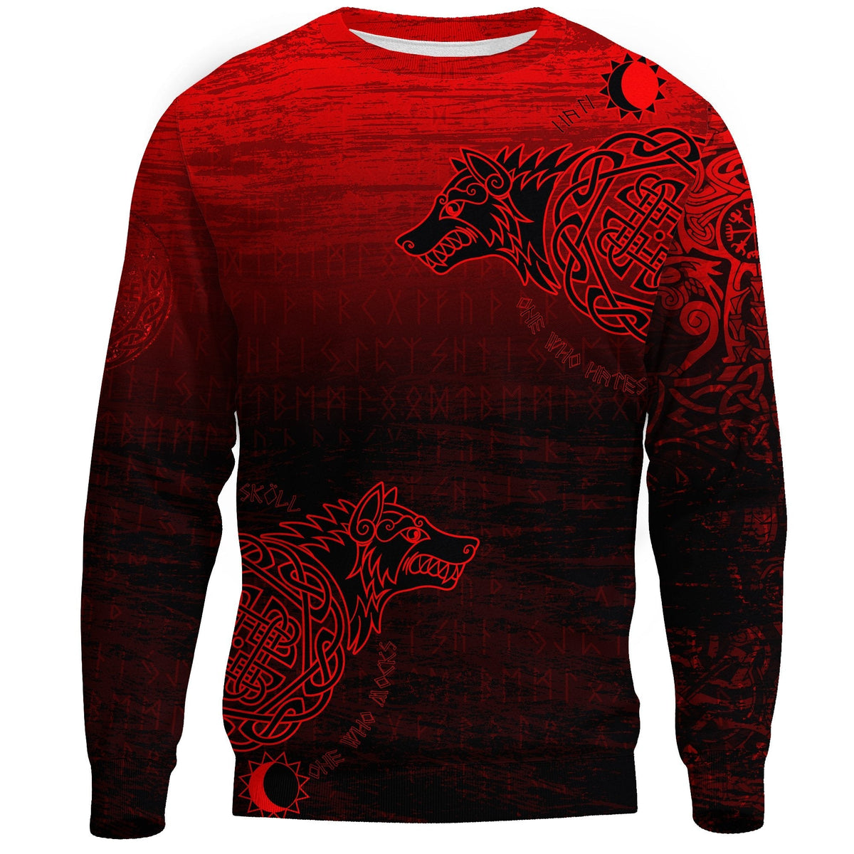 Viking Sweatshirt, Skoll and Hati RLT12 - Wonder Print Shop