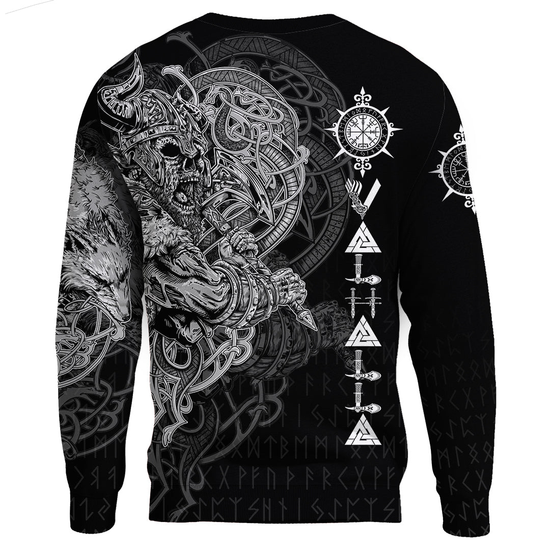 Viking Viking Warrior Valhalla Sweatshirts Style Vegvisir RLT12 - Wonder Print Shop