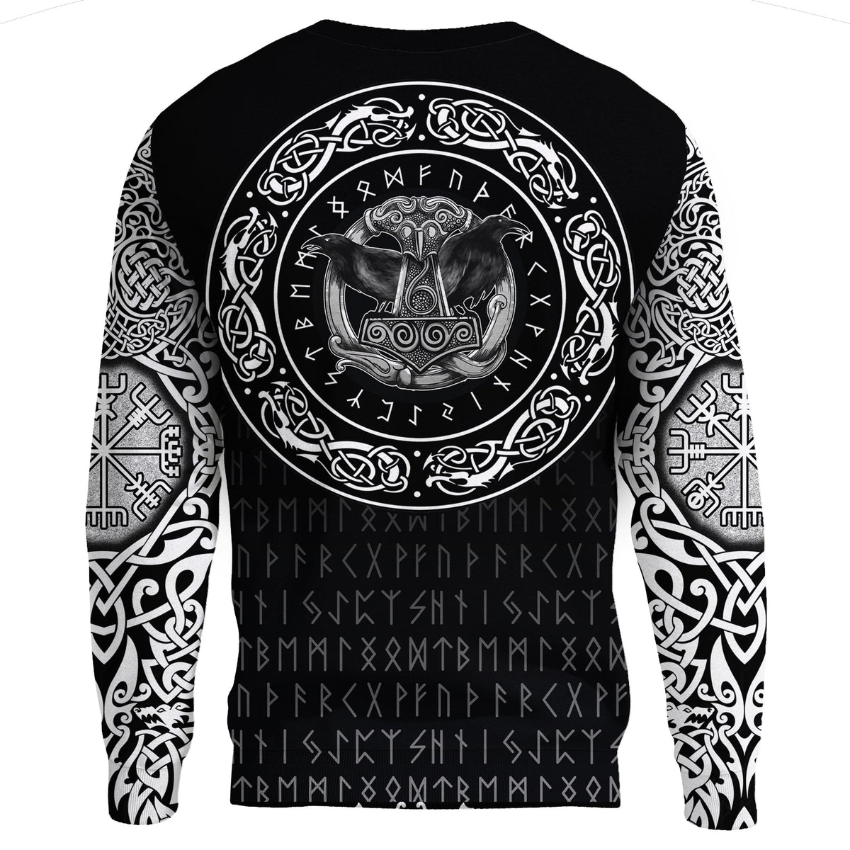 Viking Sweatshirts - Huginn and Muniin With Mjolnir RLT12 - Wonder Print Shop